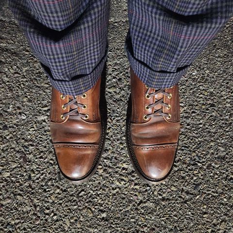White Kloud Blucher.87 in Leder Ogawa Coffee Shell Cordovan