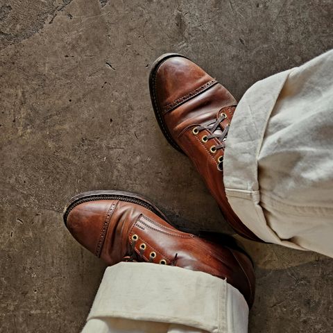 White Kloud Blucher.87 in Leder Ogawa Coffee Shell Cordovan