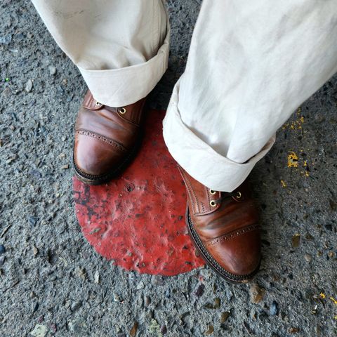 White Kloud Blucher.87 in Leder Ogawa Coffee Shell Cordovan