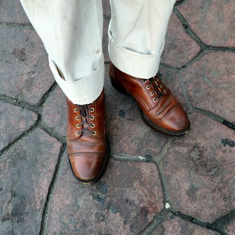 White Kloud Blucher.87 in Leder Ogawa Coffee Shell Cordovan