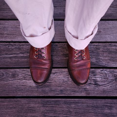 White Kloud Blucher.87 in Leder Ogawa Coffee Shell Cordovan