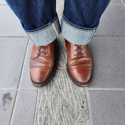 White Kloud Blucher.87 in Leder Ogawa Coffee Shell Cordovan