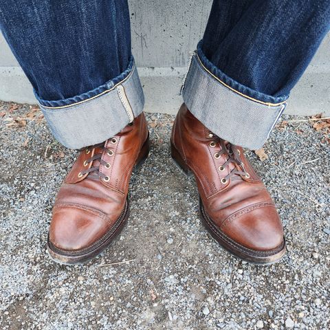 White Kloud Blucher.87 in Leder Ogawa Coffee Shell Cordovan