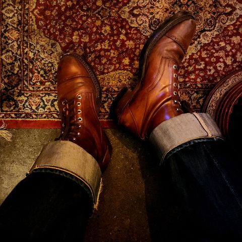 White Kloud Blucher.87 in Leder Ogawa Coffee Shell Cordovan