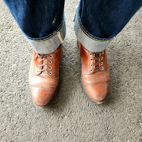 White Kloud Blucher.87 in Leder Ogawa Coffee Shell Cordovan