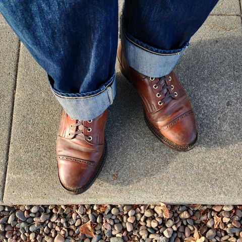 White Kloud Blucher.87 in Leder Ogawa Coffee Shell Cordovan