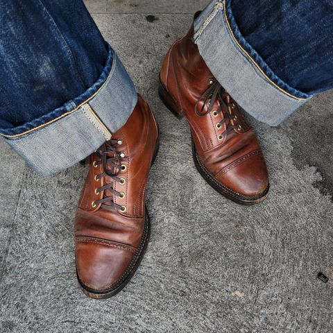 White Kloud Blucher.87 in Leder Ogawa Coffee Shell Cordovan
