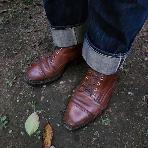 White Kloud Blucher.87 in Leder Ogawa Coffee Shell Cordovan