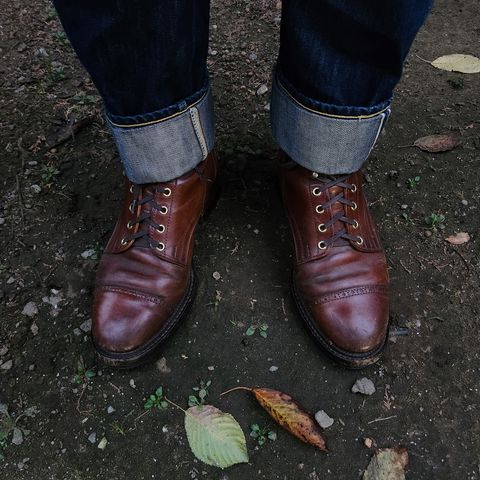 White Kloud Blucher.87 in Leder Ogawa Coffee Shell Cordovan
