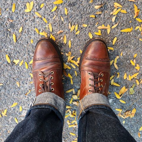 White Kloud Blucher.87 in Leder Ogawa Coffee Shell Cordovan