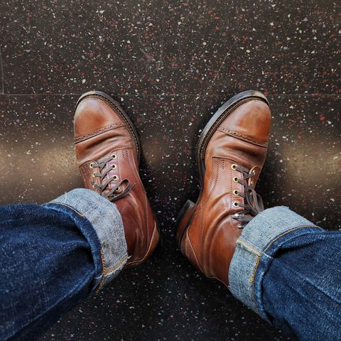 White Kloud Blucher.87 in Leder Ogawa Coffee Shell Cordovan