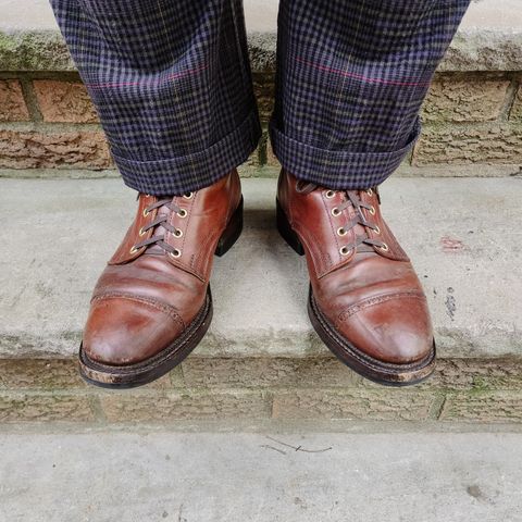 White Kloud Blucher.87 in Leder Ogawa Coffee Shell Cordovan