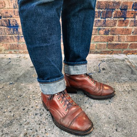 White Kloud Blucher.87 in Leder Ogawa Coffee Shell Cordovan