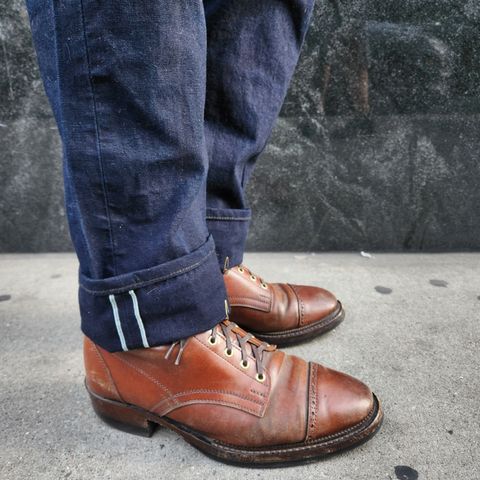 White Kloud Blucher.87 in Leder Ogawa Coffee Shell Cordovan