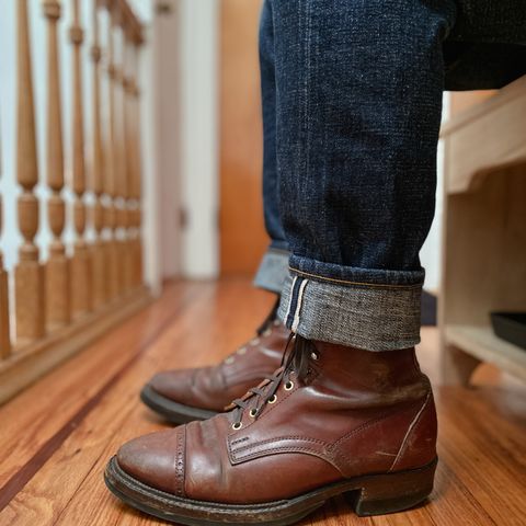 White Kloud Blucher.87 in Leder Ogawa Coffee Shell Cordovan