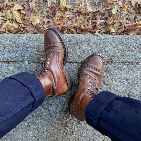 White Kloud Blucher.87 in Leder Ogawa Coffee Shell Cordovan