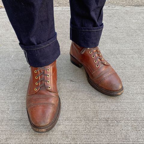 White Kloud Blucher.87 in Leder Ogawa Coffee Shell Cordovan