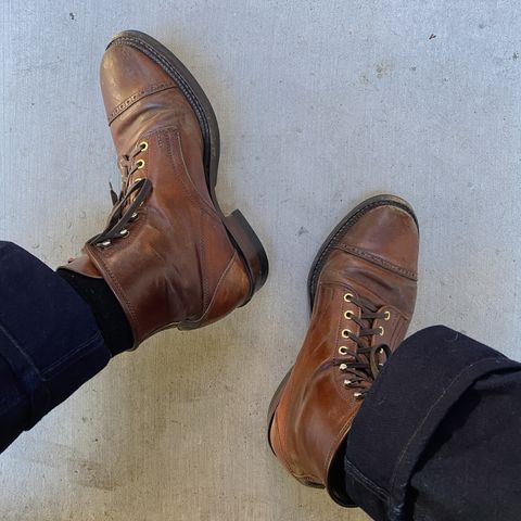 White Kloud Blucher.87 in Leder Ogawa Coffee Shell Cordovan