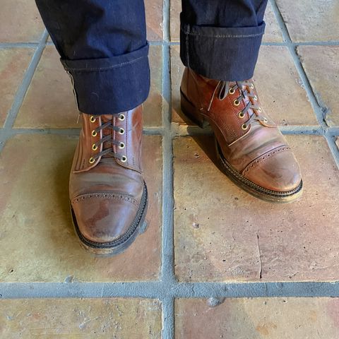 White Kloud Blucher.87 in Leder Ogawa Coffee Shell Cordovan