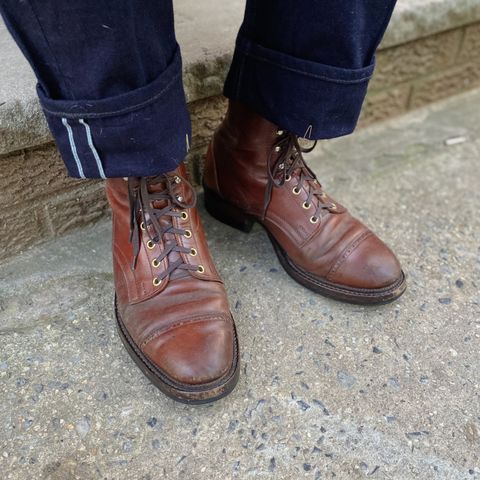 White Kloud Blucher.87 in Leder Ogawa Coffee Shell Cordovan