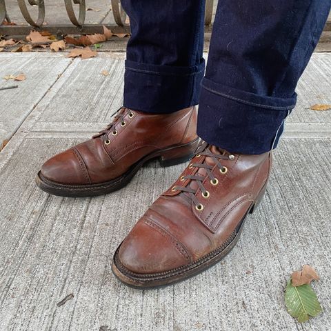White Kloud Blucher.87 in Leder Ogawa Coffee Shell Cordovan