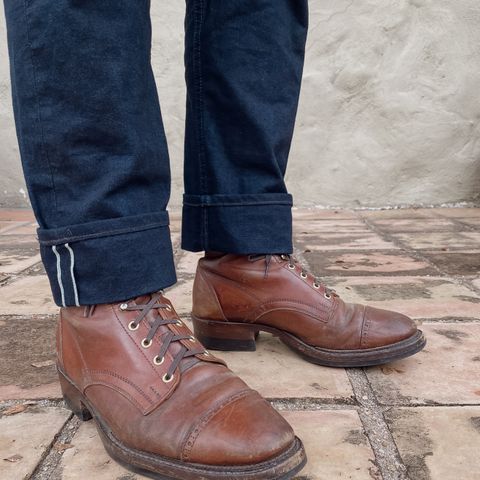White Kloud Blucher.87 in Leder Ogawa Coffee Shell Cordovan