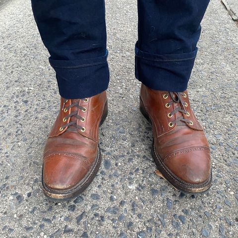 White Kloud Blucher.87 in Leder Ogawa Coffee Shell Cordovan