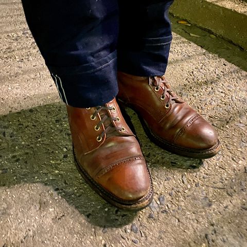 White Kloud Blucher.87 in Leder Ogawa Coffee Shell Cordovan