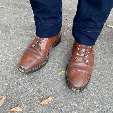White Kloud Blucher.87 in Leder Ogawa Coffee Shell Cordovan