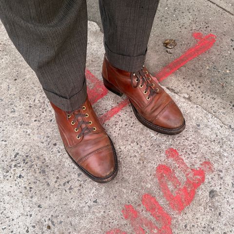 White Kloud Blucher.87 in Leder Ogawa Coffee Shell Cordovan