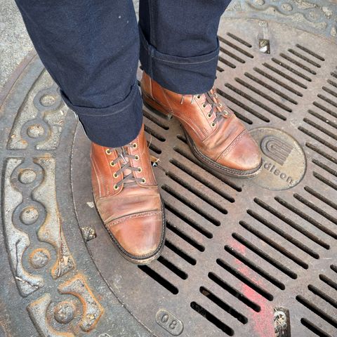White Kloud Blucher.87 in Leder Ogawa Coffee Shell Cordovan
