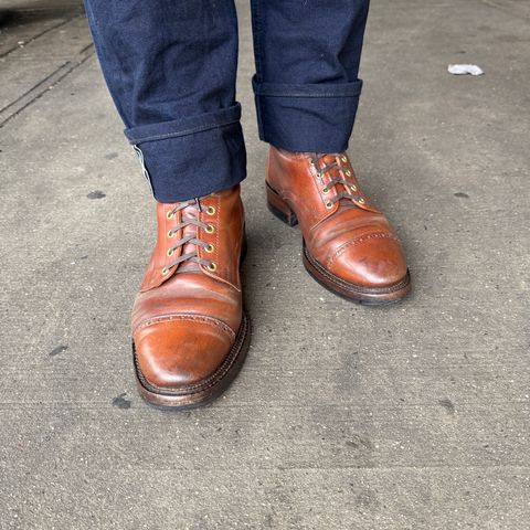 White Kloud Blucher.87 in Leder Ogawa Coffee Shell Cordovan