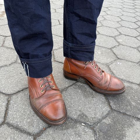 White Kloud Blucher.87 in Leder Ogawa Coffee Shell Cordovan