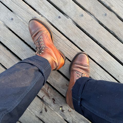 White Kloud Blucher.87 in Leder Ogawa Coffee Shell Cordovan