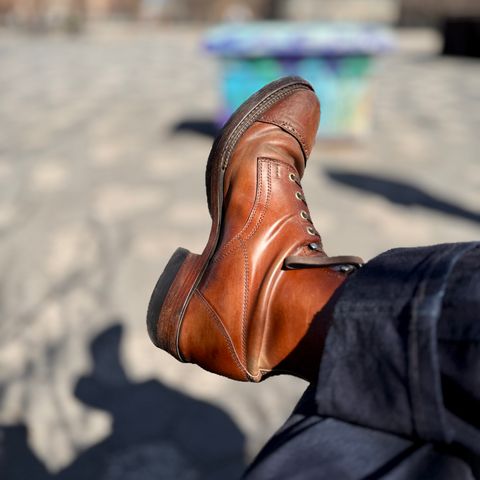 White Kloud Blucher.87 in Leder Ogawa Coffee Shell Cordovan