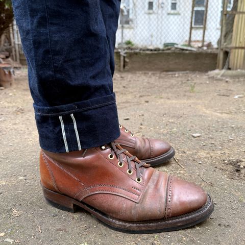 White Kloud Blucher.87 in Leder Ogawa Coffee Shell Cordovan