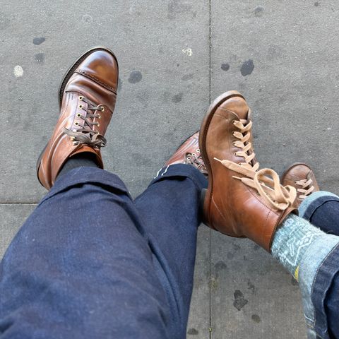 White Kloud Blucher.87 in Leder Ogawa Coffee Shell Cordovan