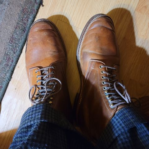 View photo of Flame Panda Service Boot in Horween Bourbon Shell Cordovan