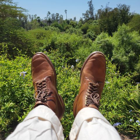 Flame Panda Service Boot in Horween Bourbon Shell Cordovan