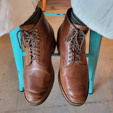 Flame Panda Service Boot in Horween Bourbon Shell Cordovan
