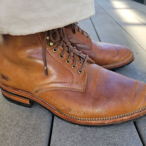 Flame Panda Service Boot in Horween Bourbon Shell Cordovan