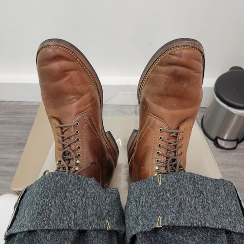 Flame Panda Service Boot in Horween Bourbon Shell Cordovan