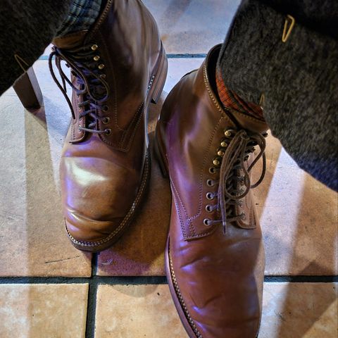 Flame Panda Service Boot in Horween Bourbon Shell Cordovan