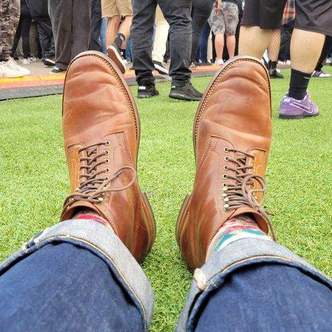 Flame Panda Service Boot in Horween Bourbon Shell Cordovan