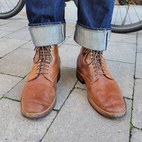 Flame Panda Service Boot in Horween Bourbon Shell Cordovan