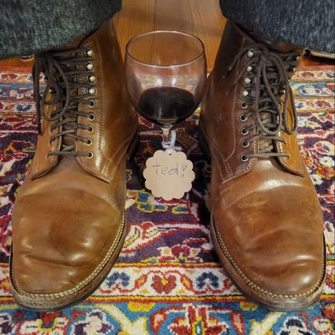 Flame Panda Service Boot in Horween Bourbon Shell Cordovan