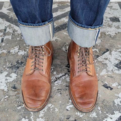 Flame Panda Service Boot in Horween Bourbon Shell Cordovan