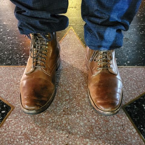 Flame Panda Service Boot in Horween Bourbon Shell Cordovan