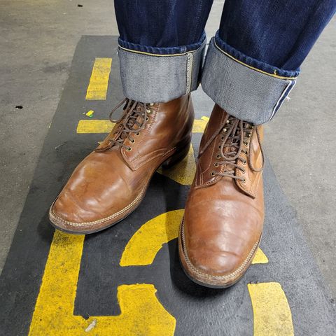 Flame Panda Service Boot in Horween Bourbon Shell Cordovan