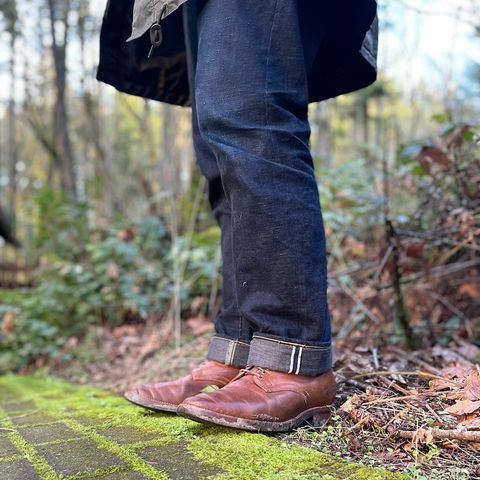 View photo of Flame Panda Service Boot in Horween Bourbon Shell Cordovan